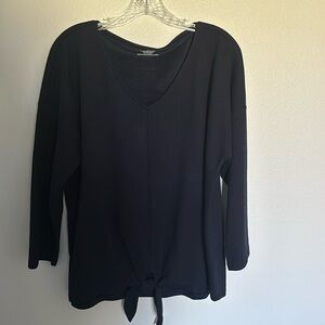Talbots black knit top.  3/4 sleeve.  Knots at the hem.